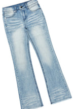 Boys Beno Navy/Blue Hoodie/ Stacked Flare Jean Set