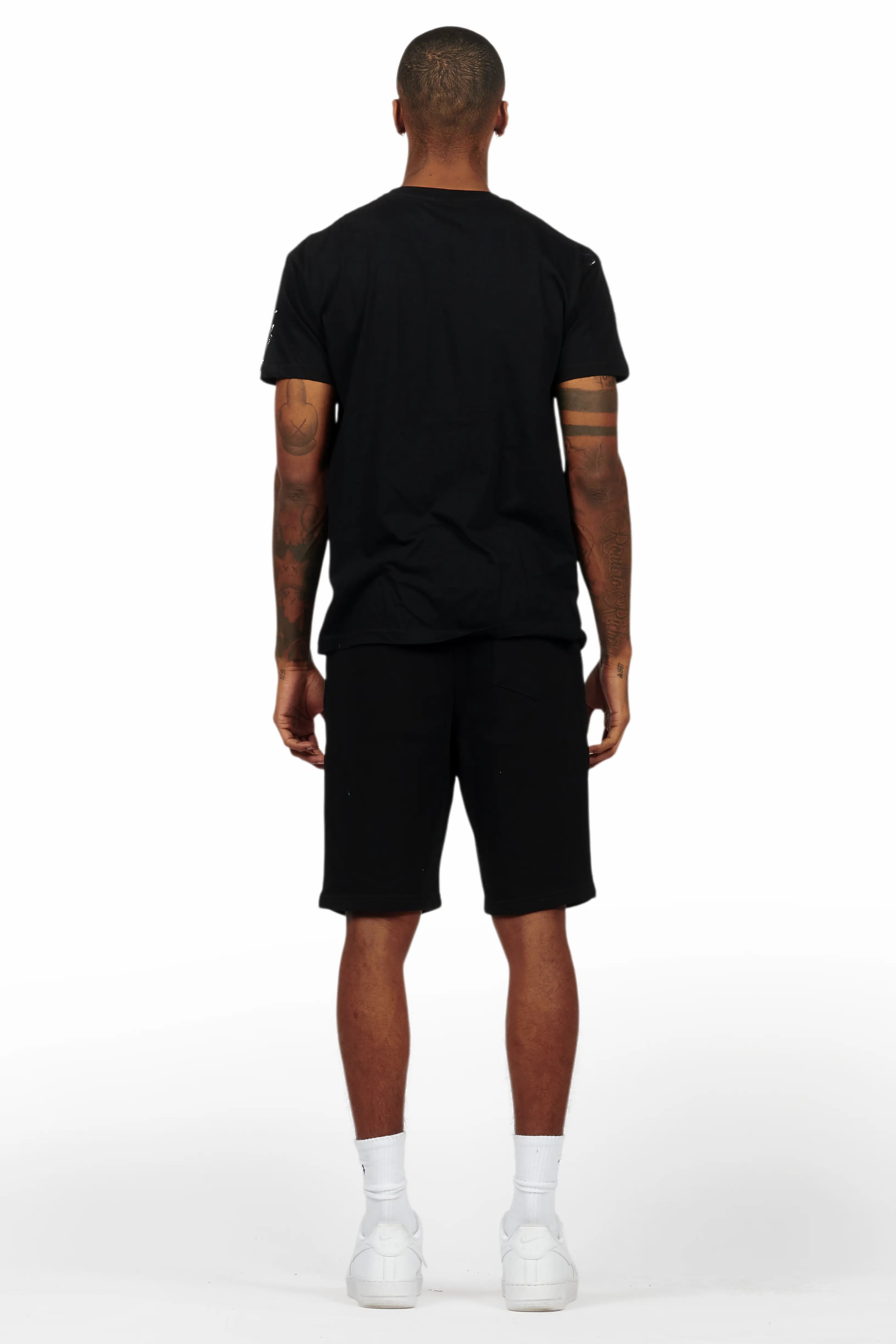 Filip Black Graphic T-Shirt Short Set