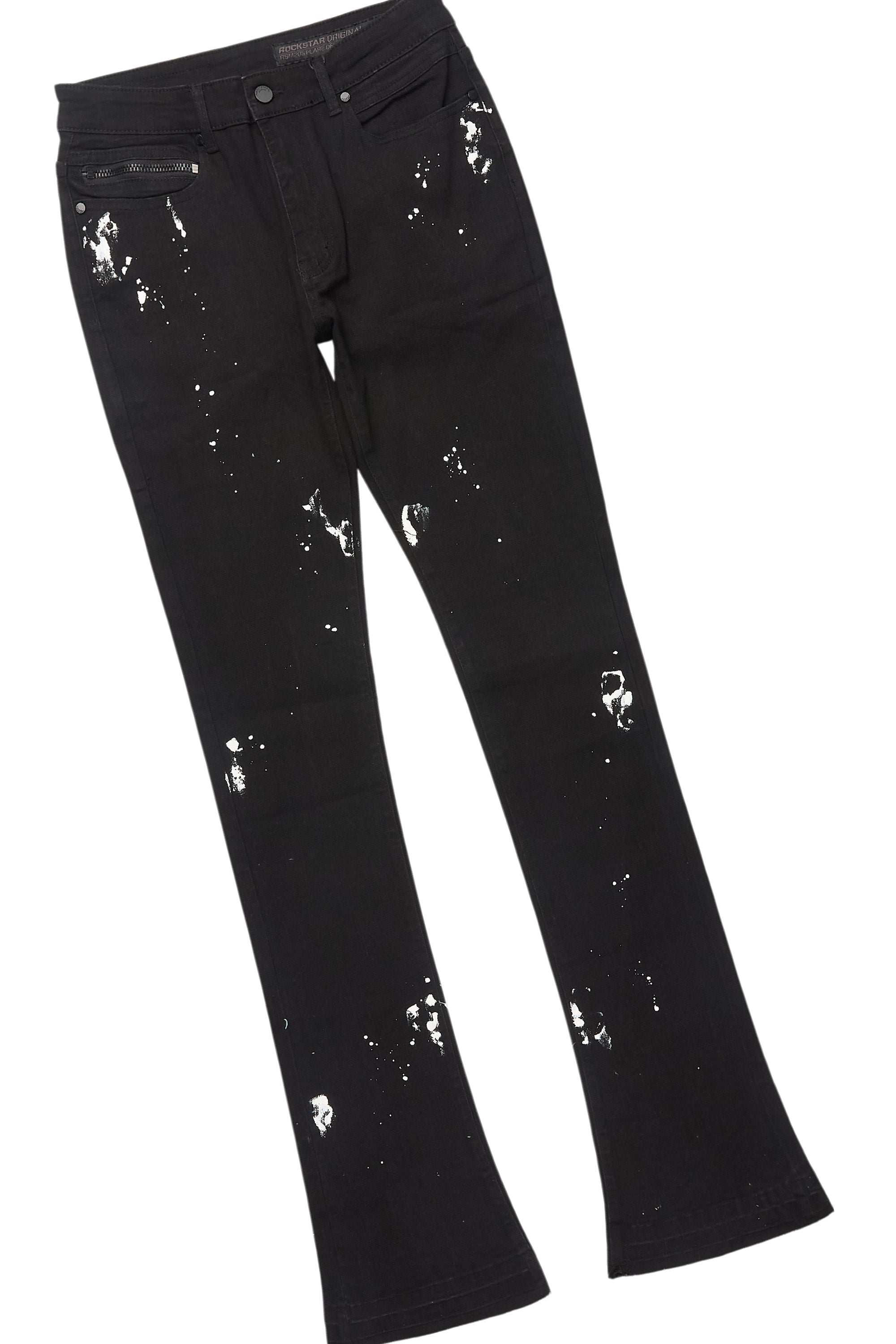 Lake Black/White T-Shirt/Dag Stacked Flare Jean Set