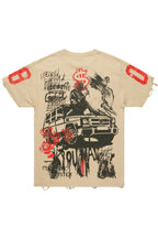 Grill Beige Graphic Oversized T-Shirt