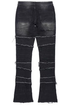 Franko Dark Grey Stacked Flare Jean