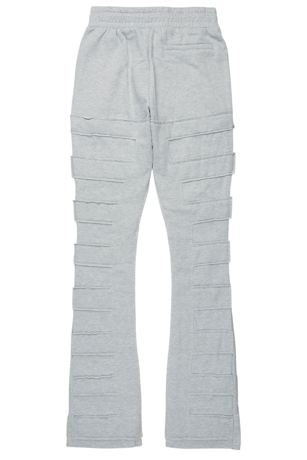 Emilio Heather Grey Stacked Flare Track Pant