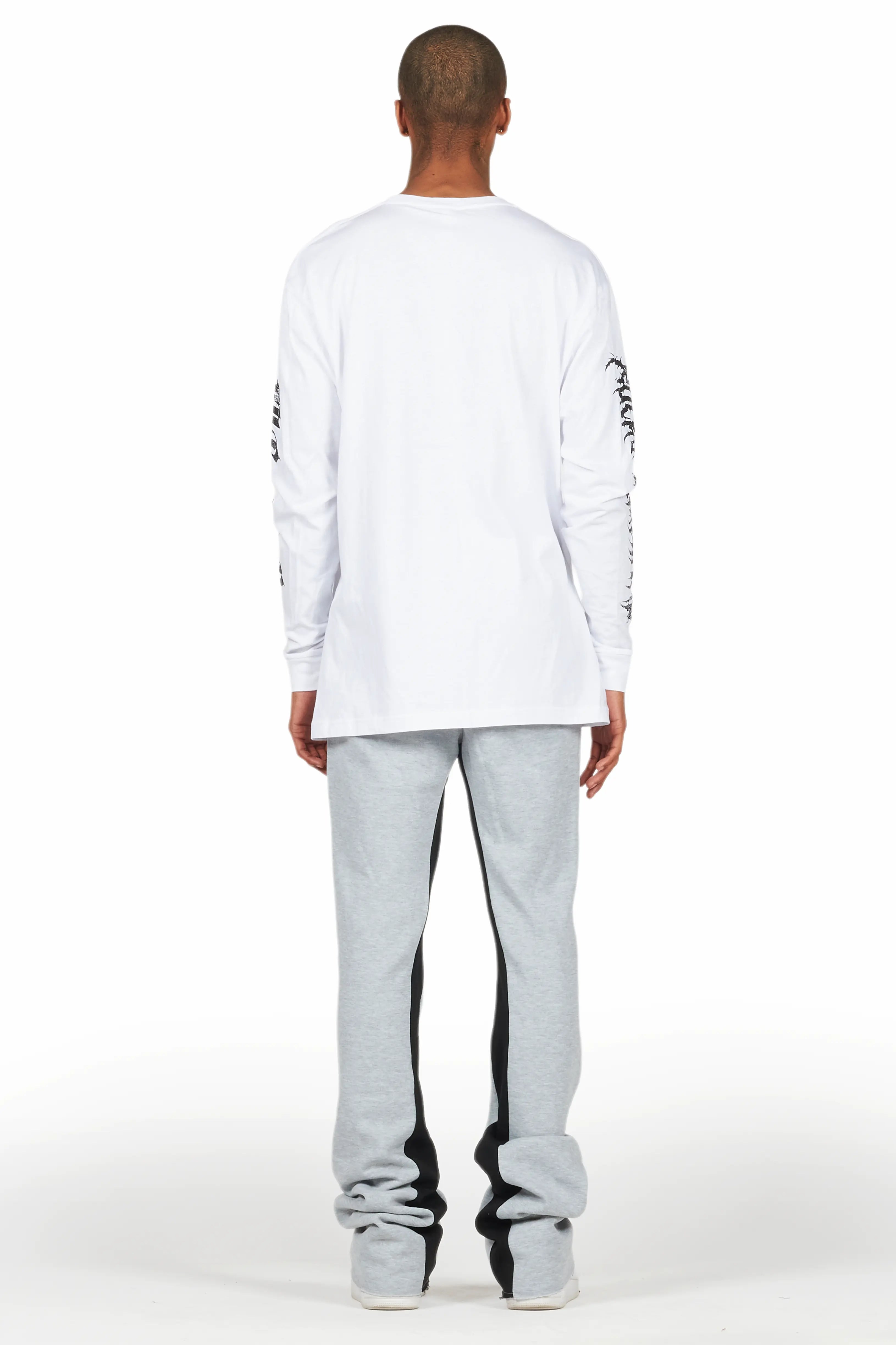 All Seeing Eyes White/Grey Long Sleeve T-Shirt/Baggy Pant Set