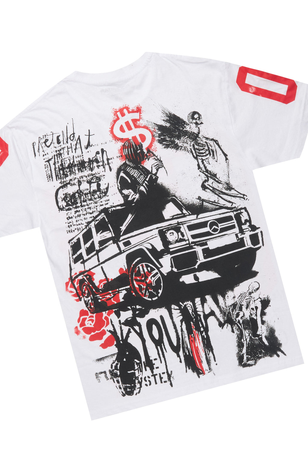 Grill White/Brown Graphic T-Shirt Short Set