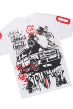 Grill White/Brown Graphic T-Shirt Short Set