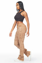 Melany Tan Stacked Flared Jean