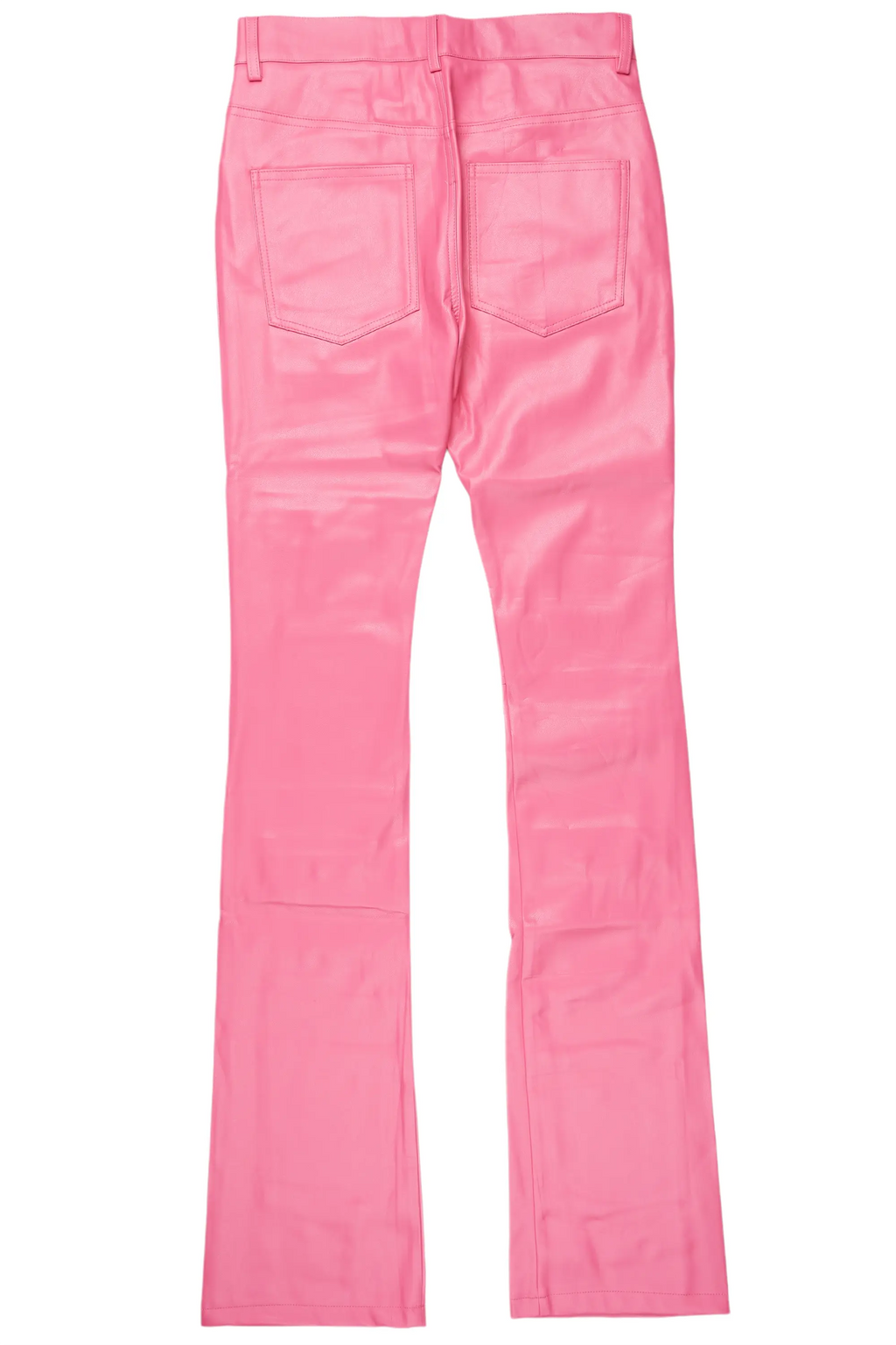 Barossa Hot Pink PU Cargo Stacked Flare Jean