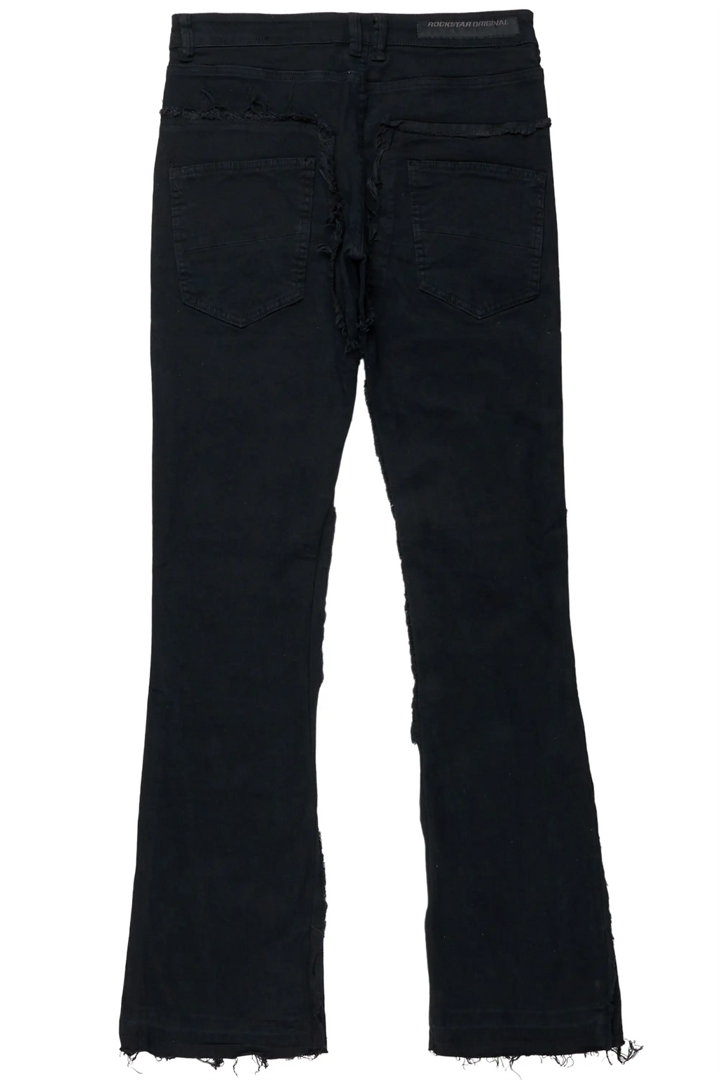 Salako Black Painter Stacked Flare Jean