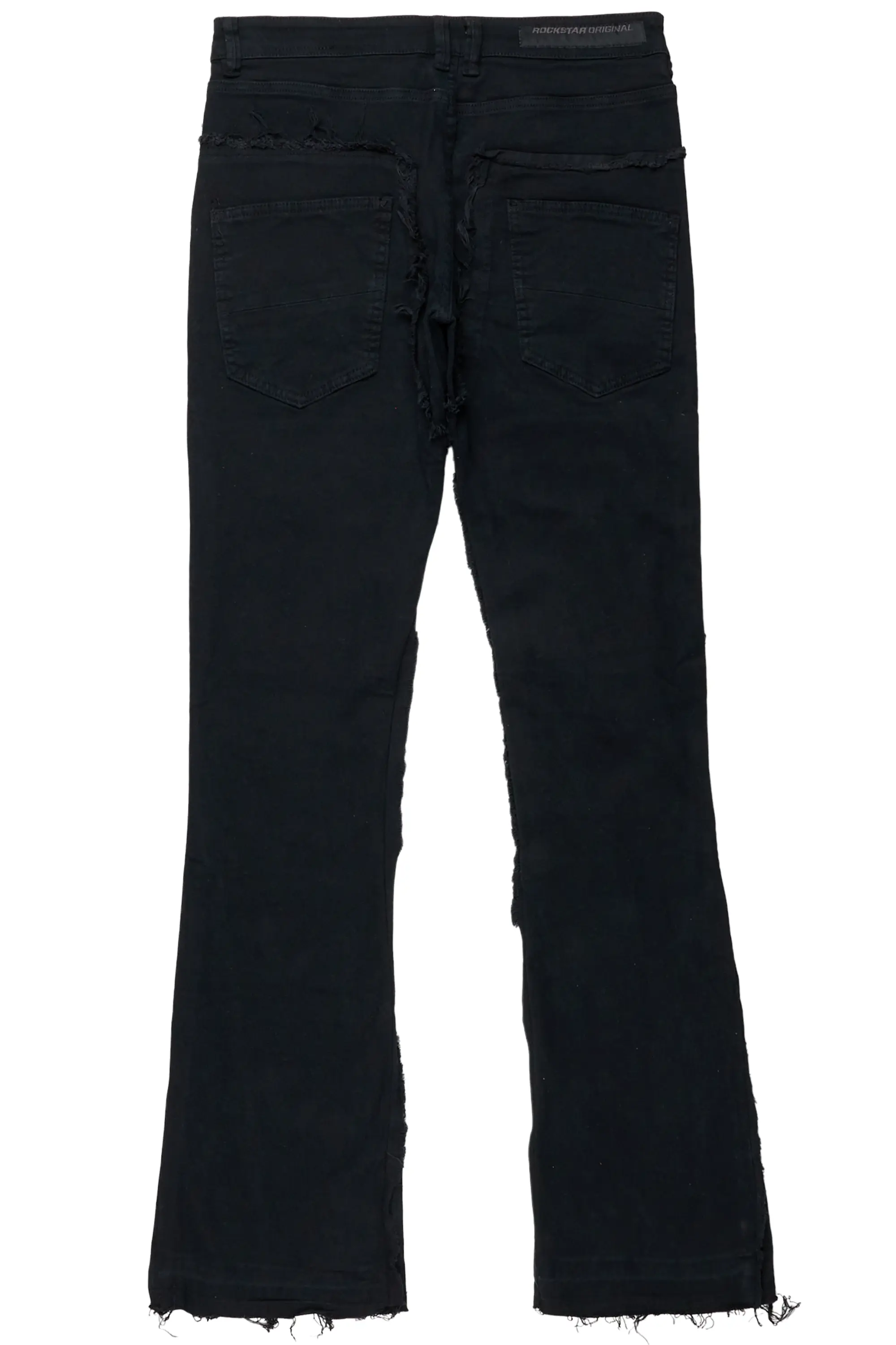 Salako Black Painter Stacked Flare Jean
