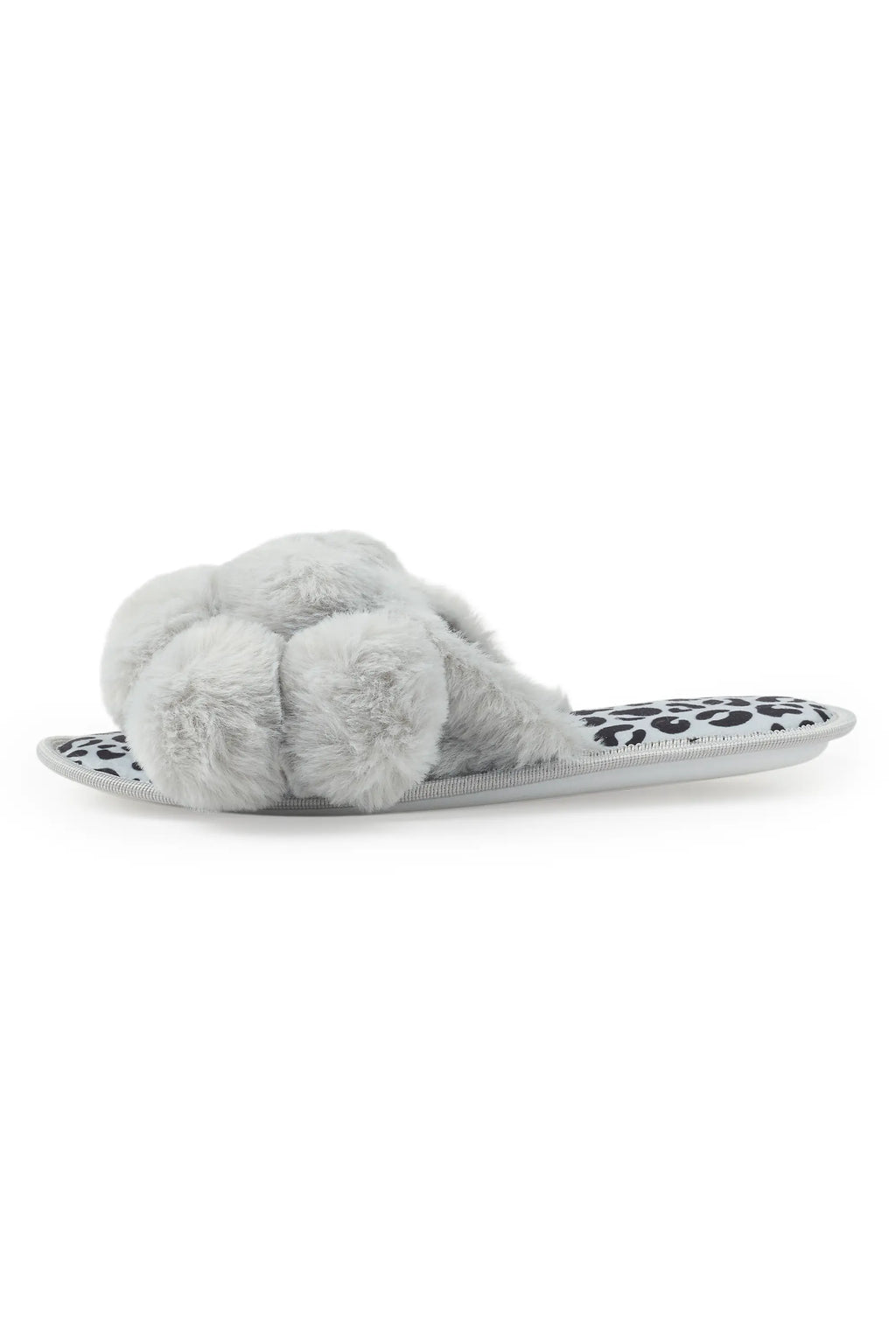 Kourtnay Grey Fur Slippers