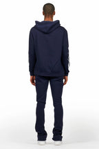 Damir Navy Hoodie/Stacked Flare Track Pant Set
