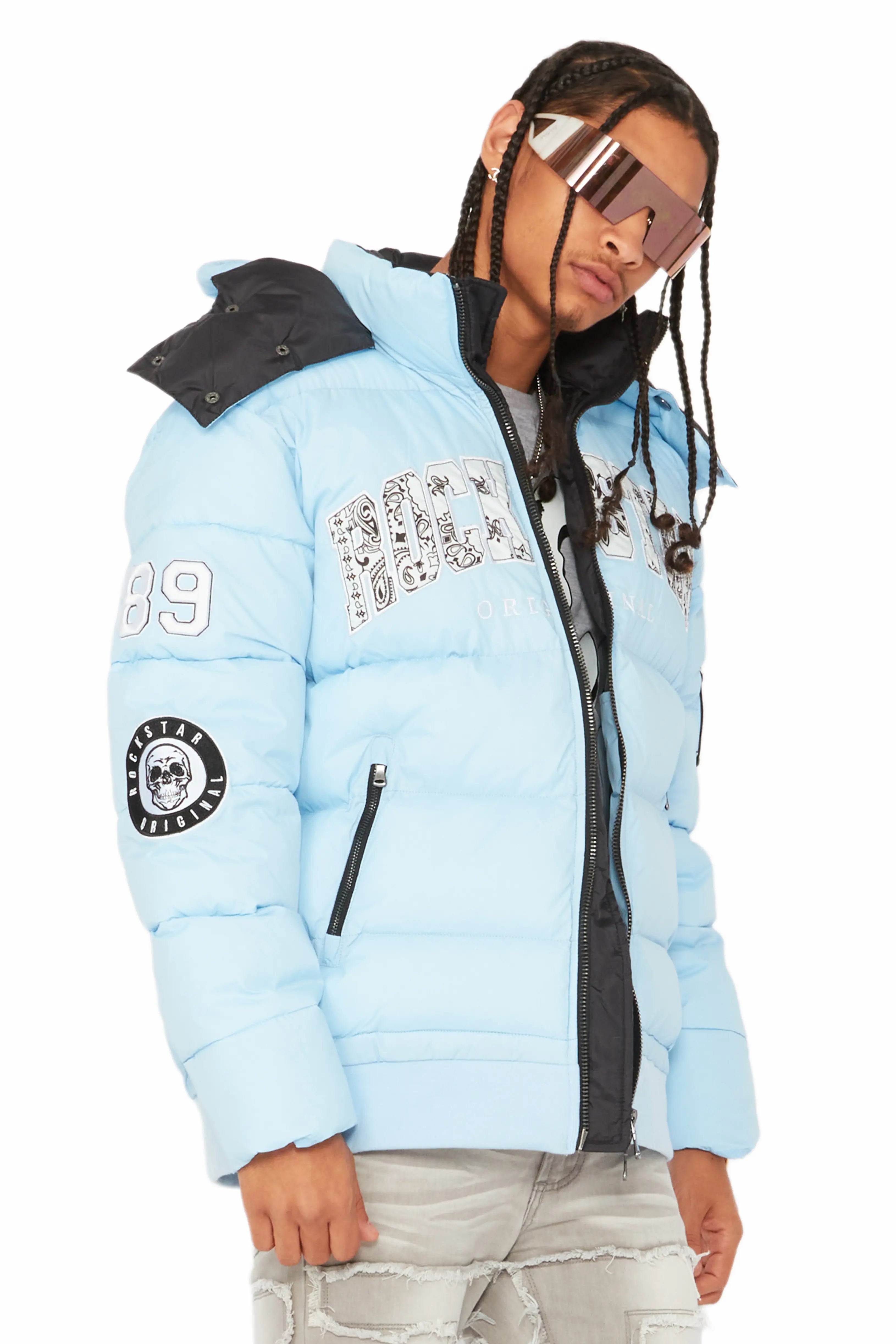 Bronx Baby Blue Heavy Puffer Jacket