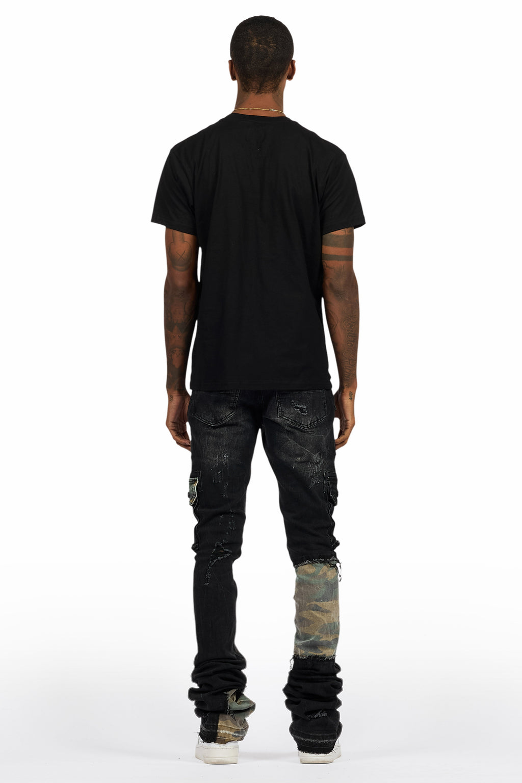 Beno Black T-Shirt/Super Stacked Flare Jean Bundle