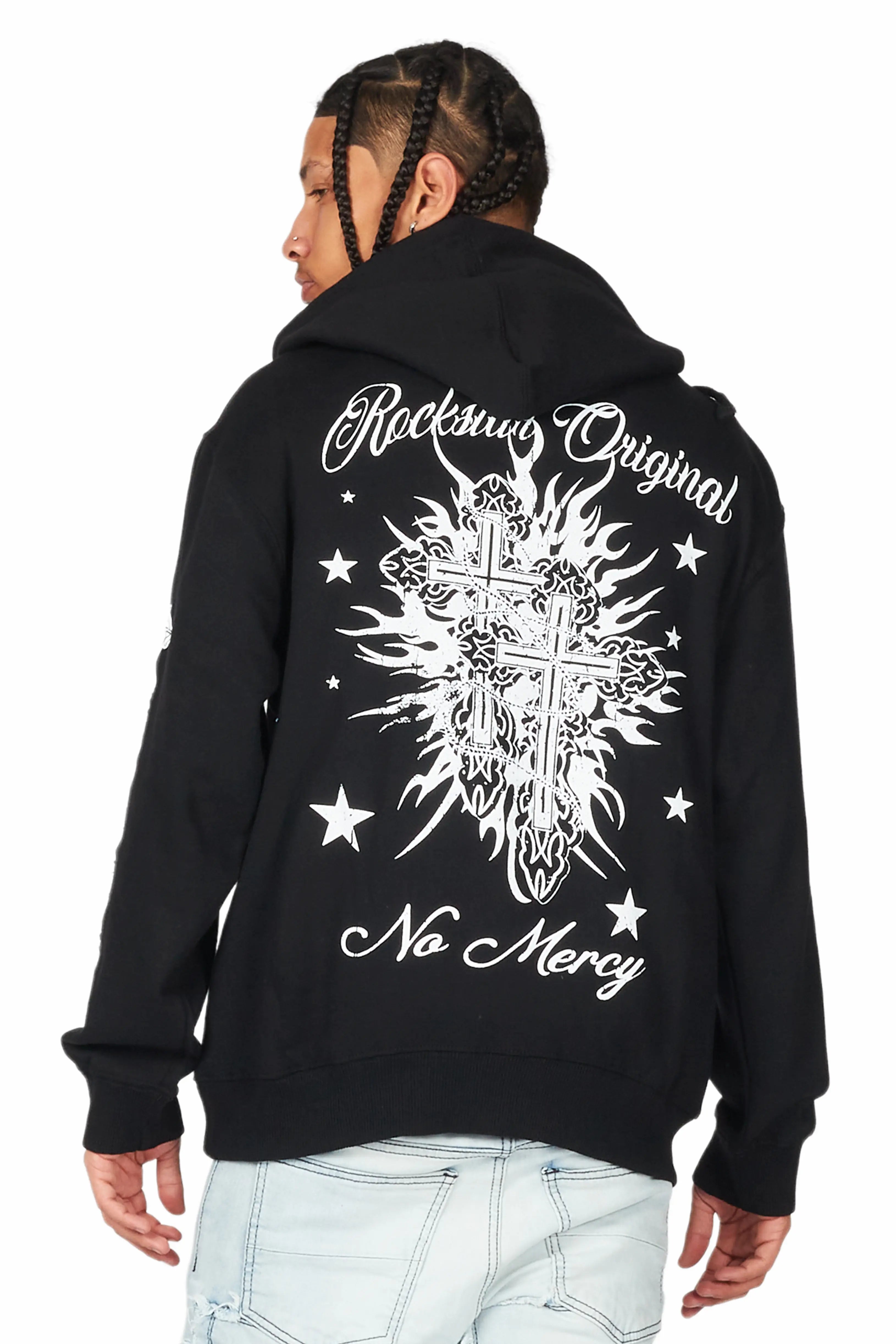 Mermaid Black Graphic Hoodie