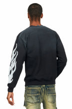 Amos Black/White Graphic Crewneck