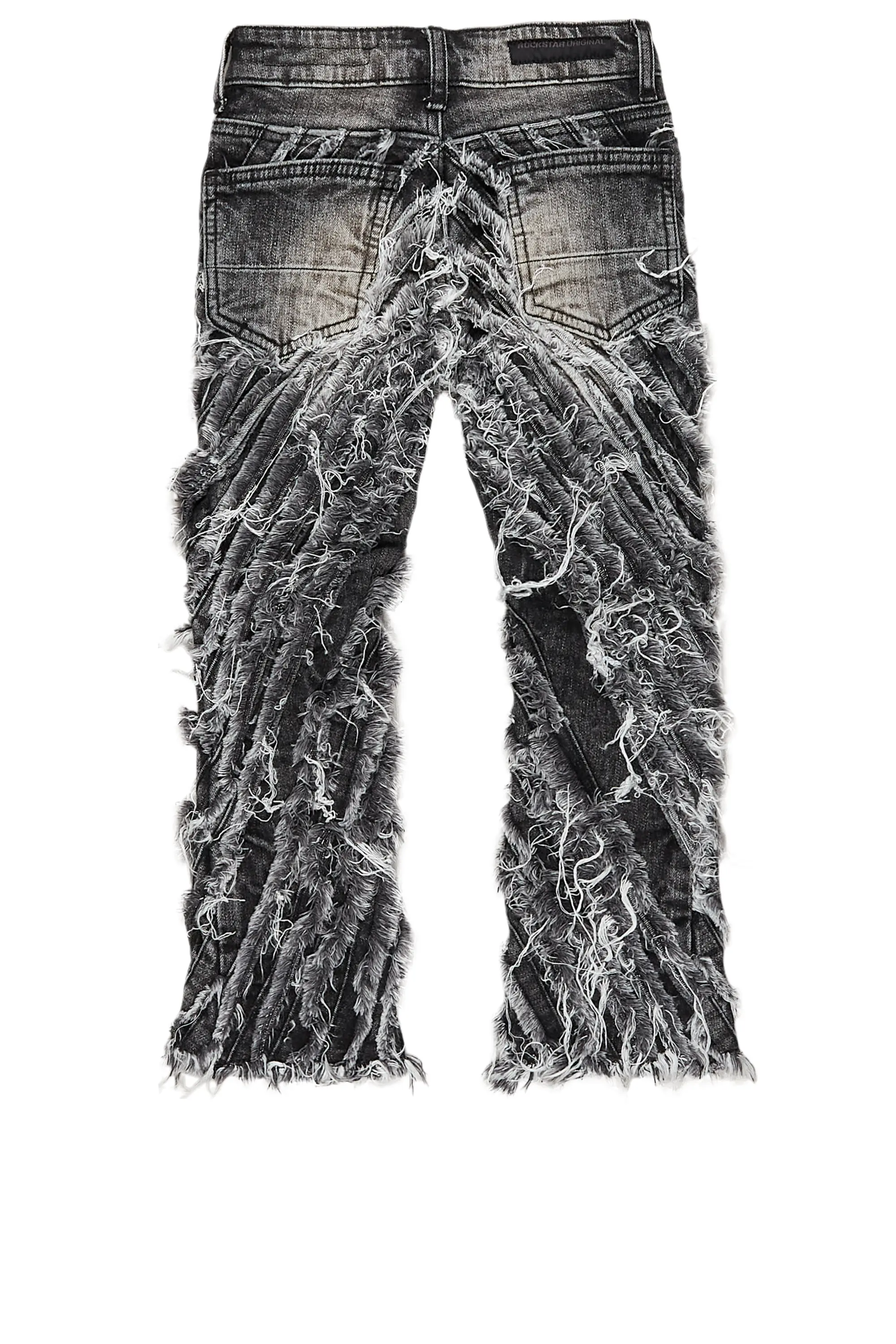 Girls Figgy Dark Grey Stacked Flare Jean