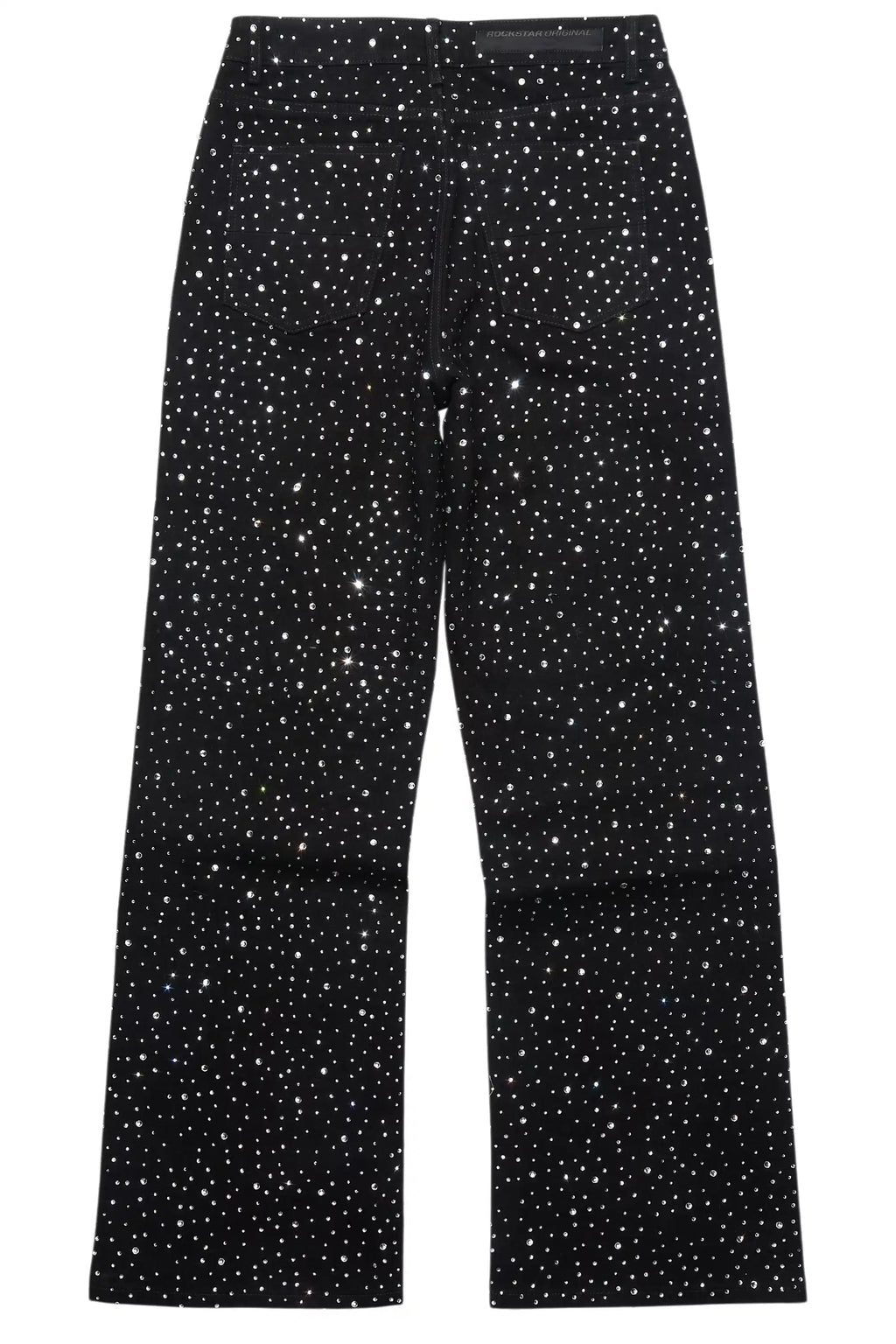 Discolite Rhinestone Jet Black Baggy Jean