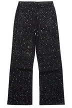 Discolite Rhinestone Jet Black Baggy Jean