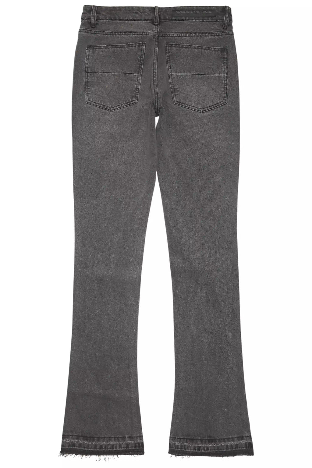 Tachi Dark Grey Rhinestone Stacked Flare Jean