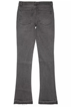 Tachi Dark Grey Rhinestone Stacked Flare Jean