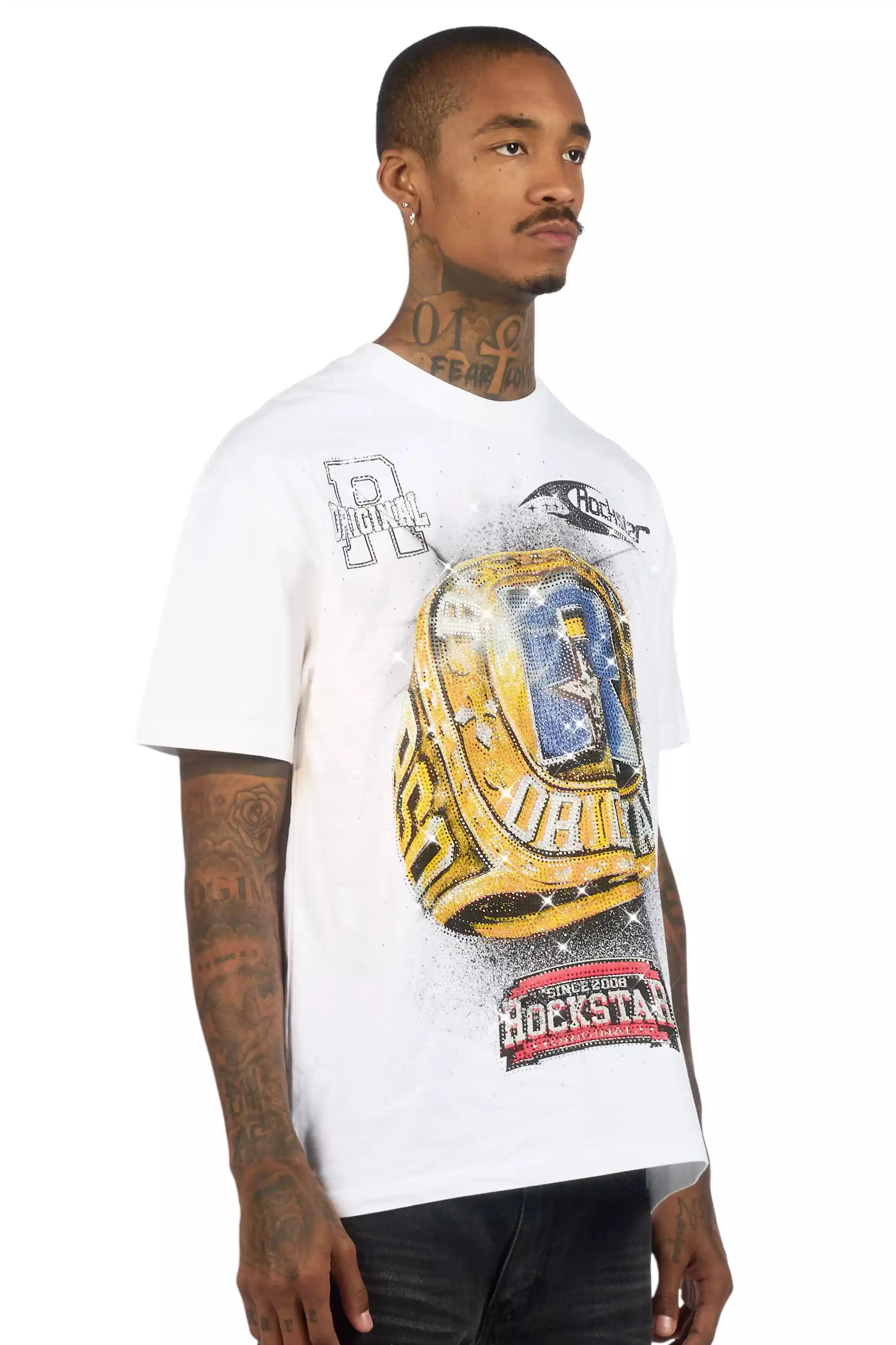 Champ White Graphic Rhinestone T-Shirt