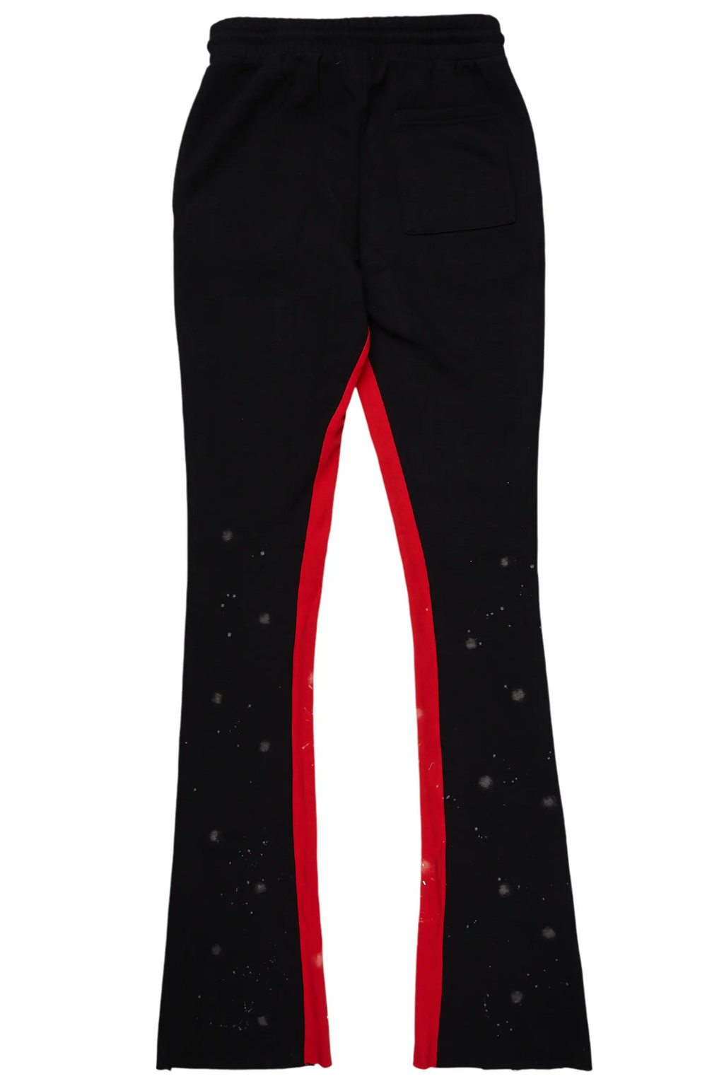 Vassar Black Patchwork Stacked Flare Track Pant