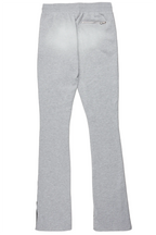 Raivo Heather Grey Graphic Stacked Flare Pant