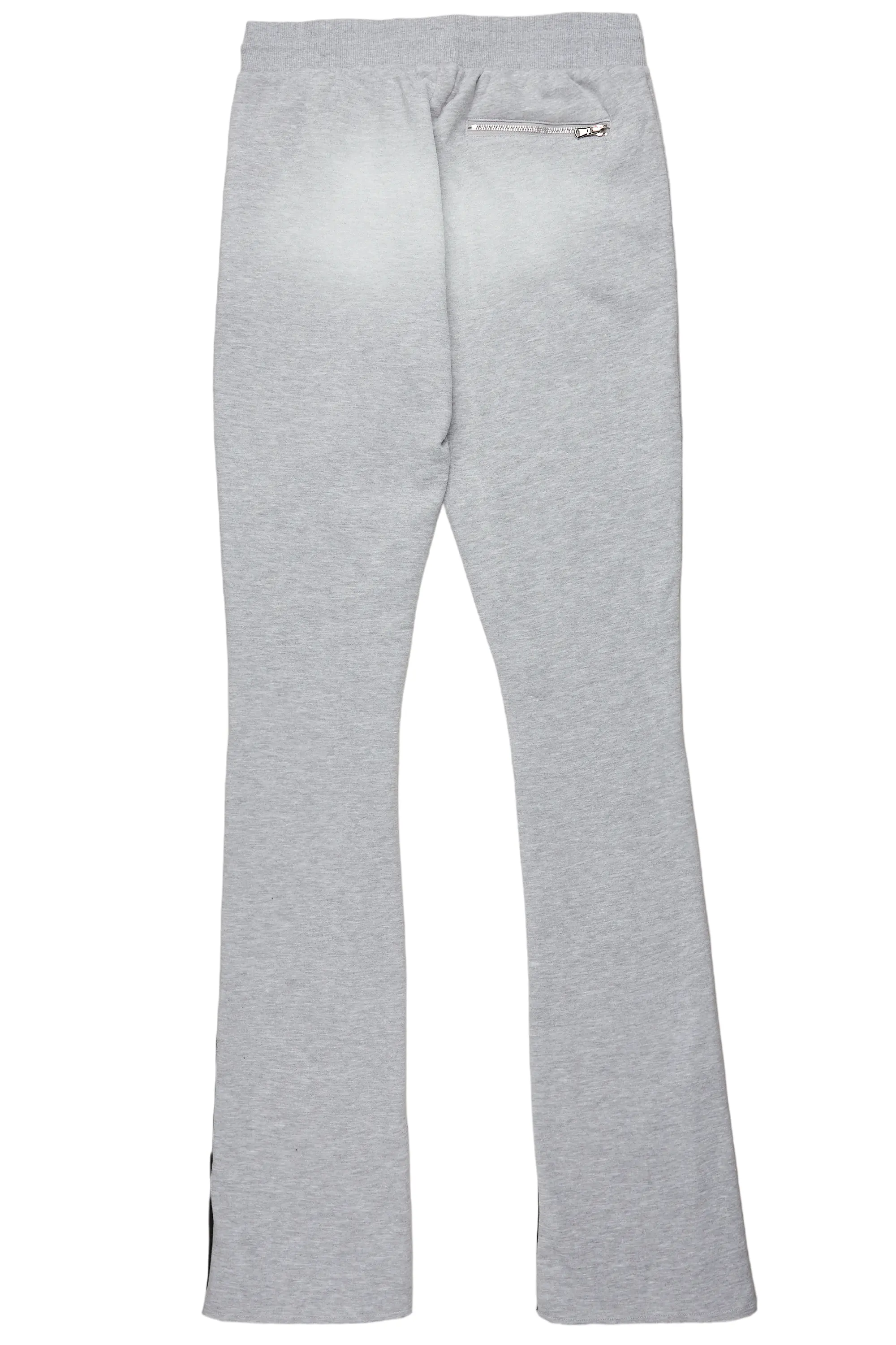 Raivo Heather Grey Graphic Stacked Flare Pant