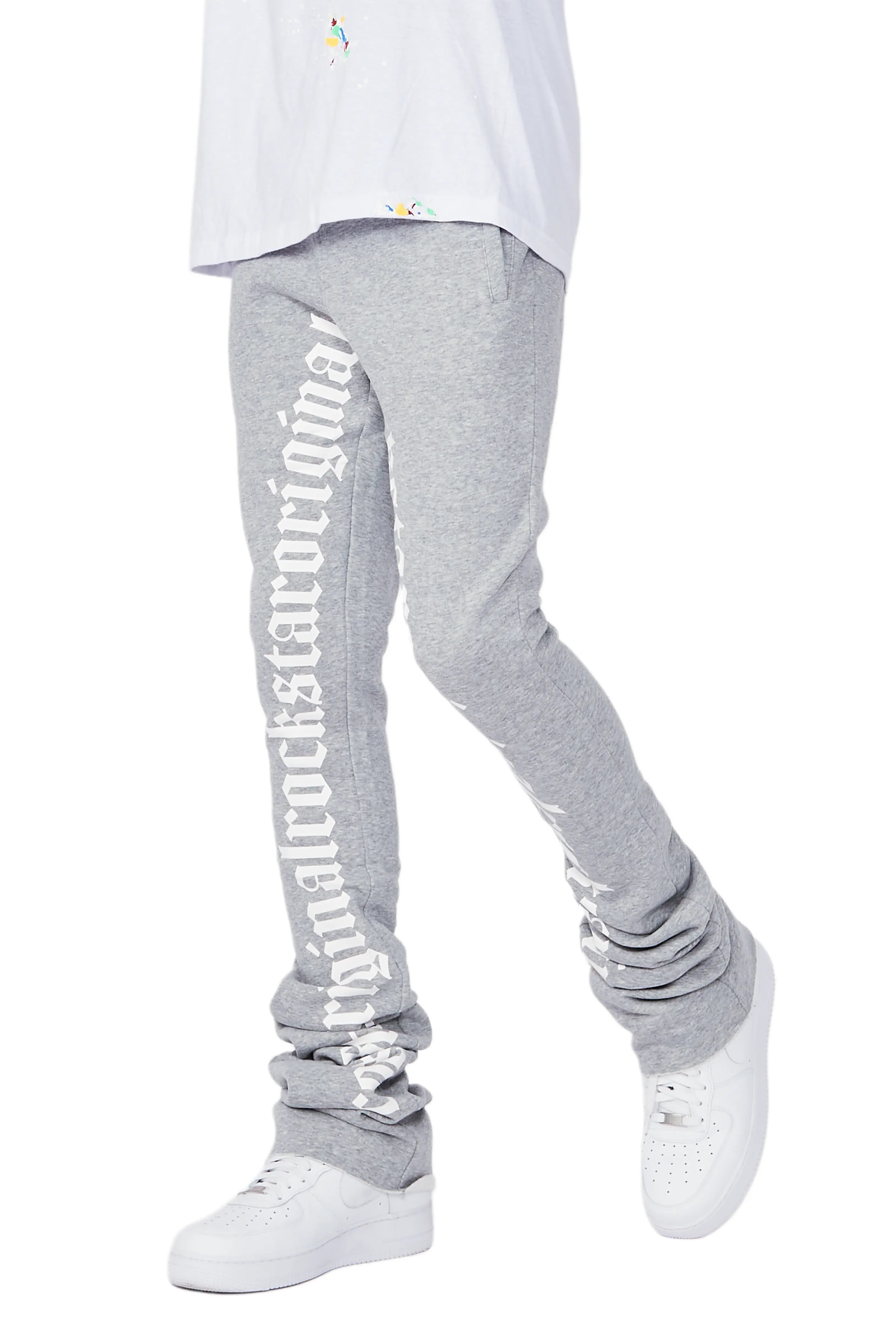 Callie Heather Grey Super Stacked Pants