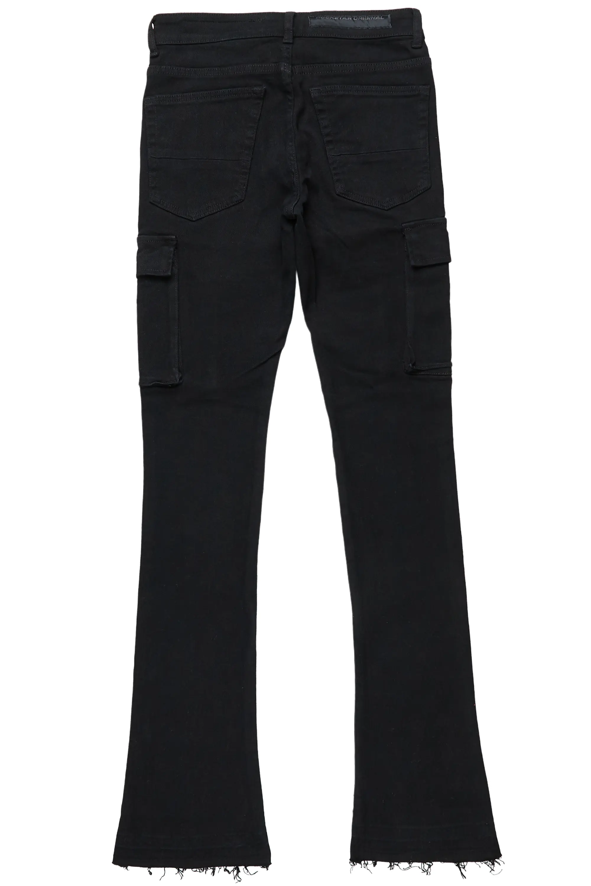 Sarg Black Cargo Stacked Flare Jean