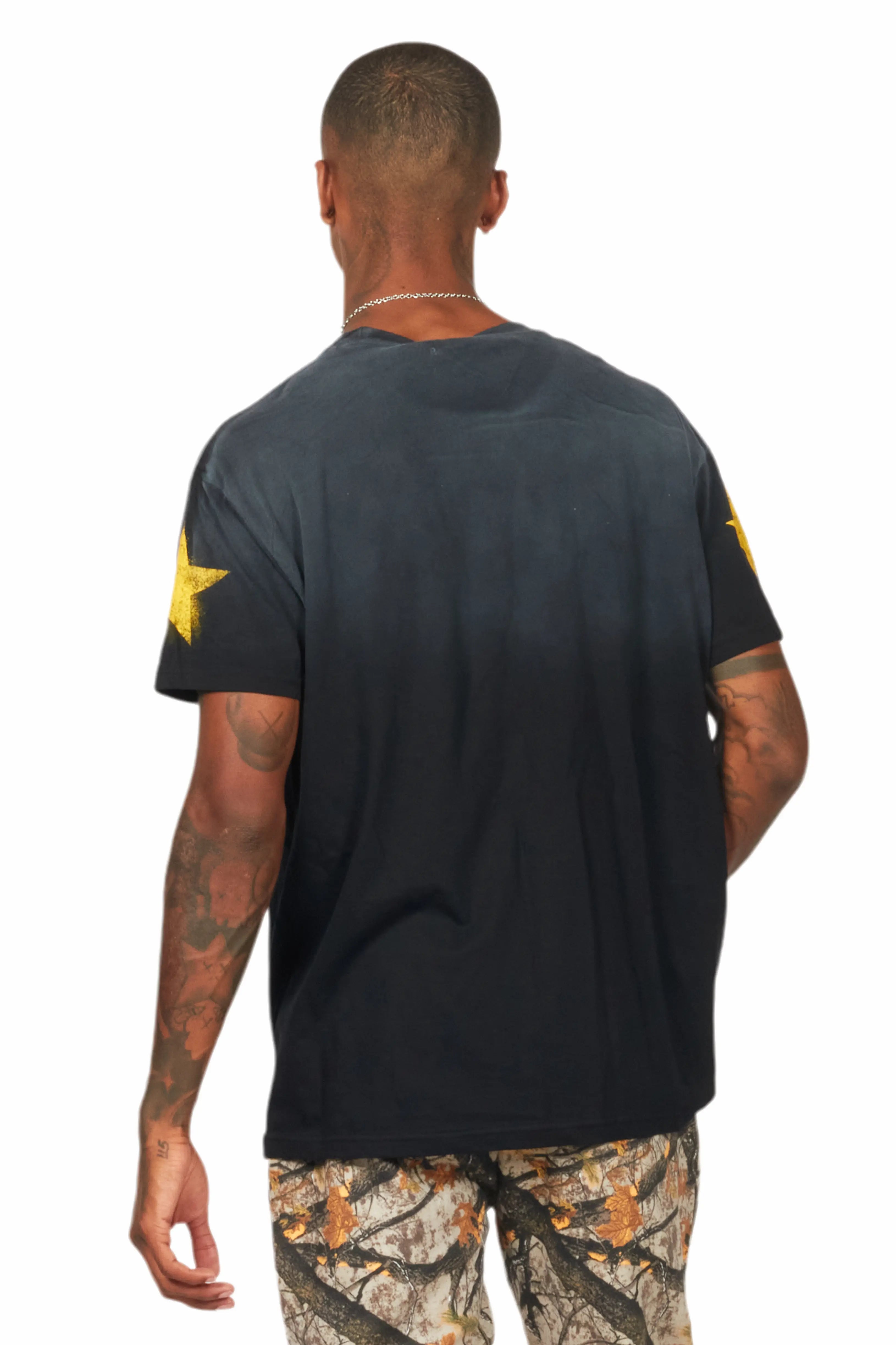 Addax Black Graphic Oversized T-Shirt