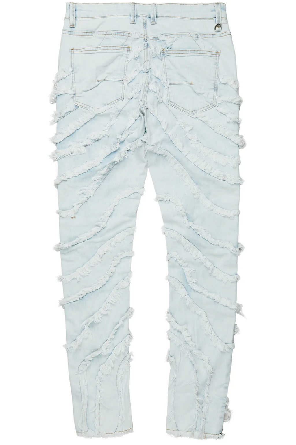 Cadiz Ice Blue Diagonal Patch Skinny Fit Jean