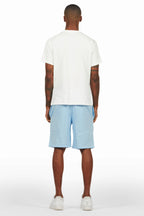 Sana White/Blue Short Set