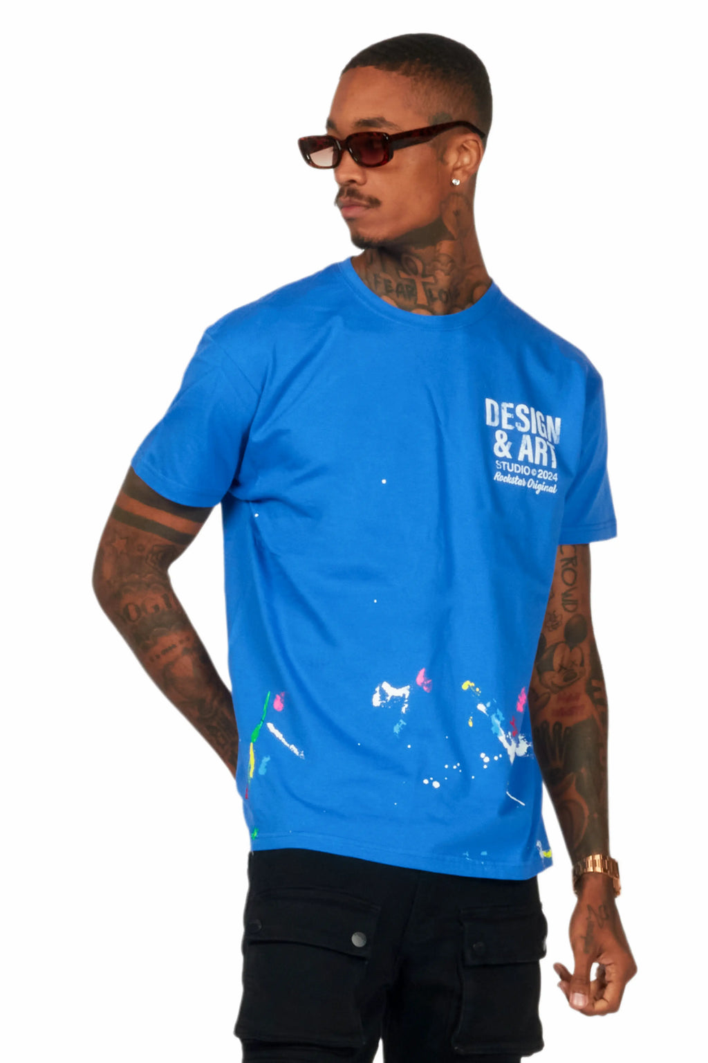 Mancha Royal/White Graphic T-Shirt