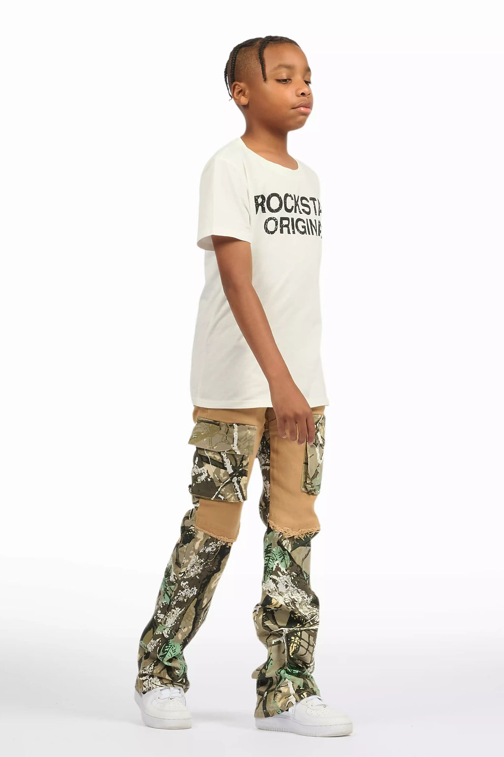 Boys Denka Beige Stacked Fit Jean