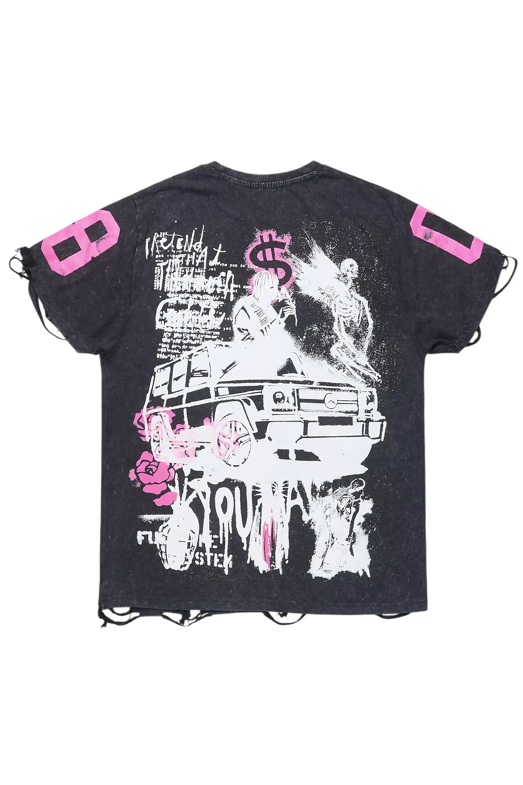 Kammile Vintage Black Oversized T-Shirt