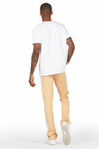 Dash White/Beige T-Shirt/Stacked Flare Track Set