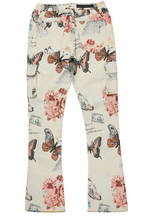 Girls Lamia Beige Multi Tapestry Stacked Flare Jean