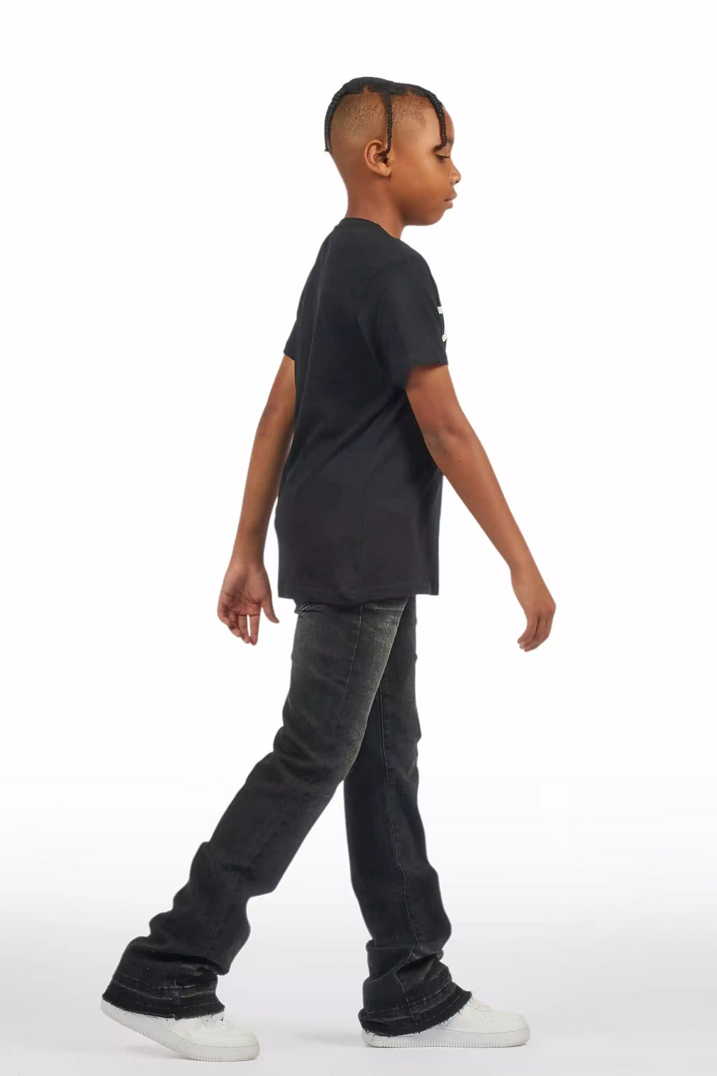 Boys Dag Black Wash Stacked Flare Jean