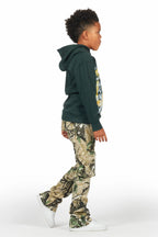Boys Kirrem Tree Camo Stacked Flare Jean