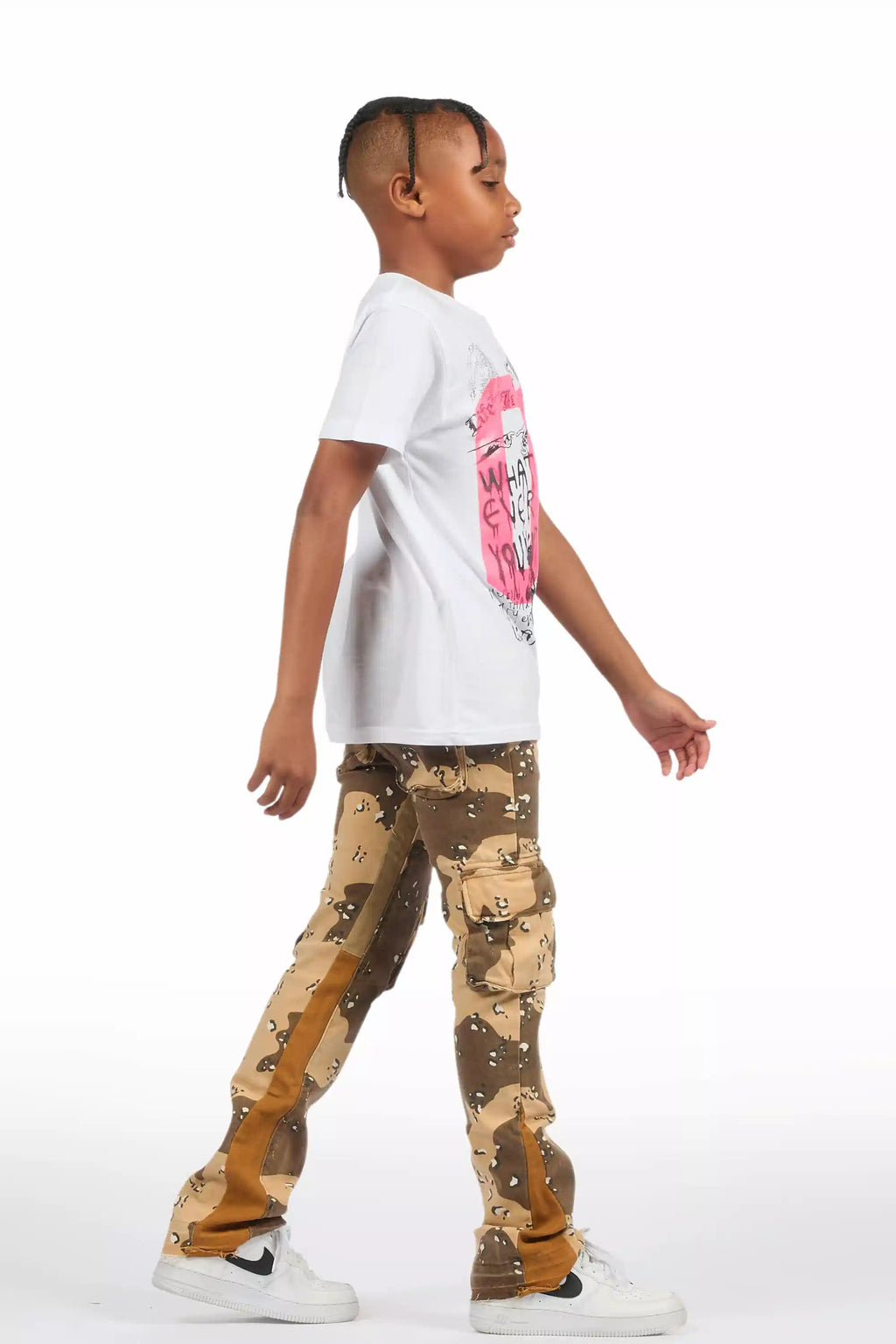 Boys Kirrem Desert Camo Stacked Flare Jean