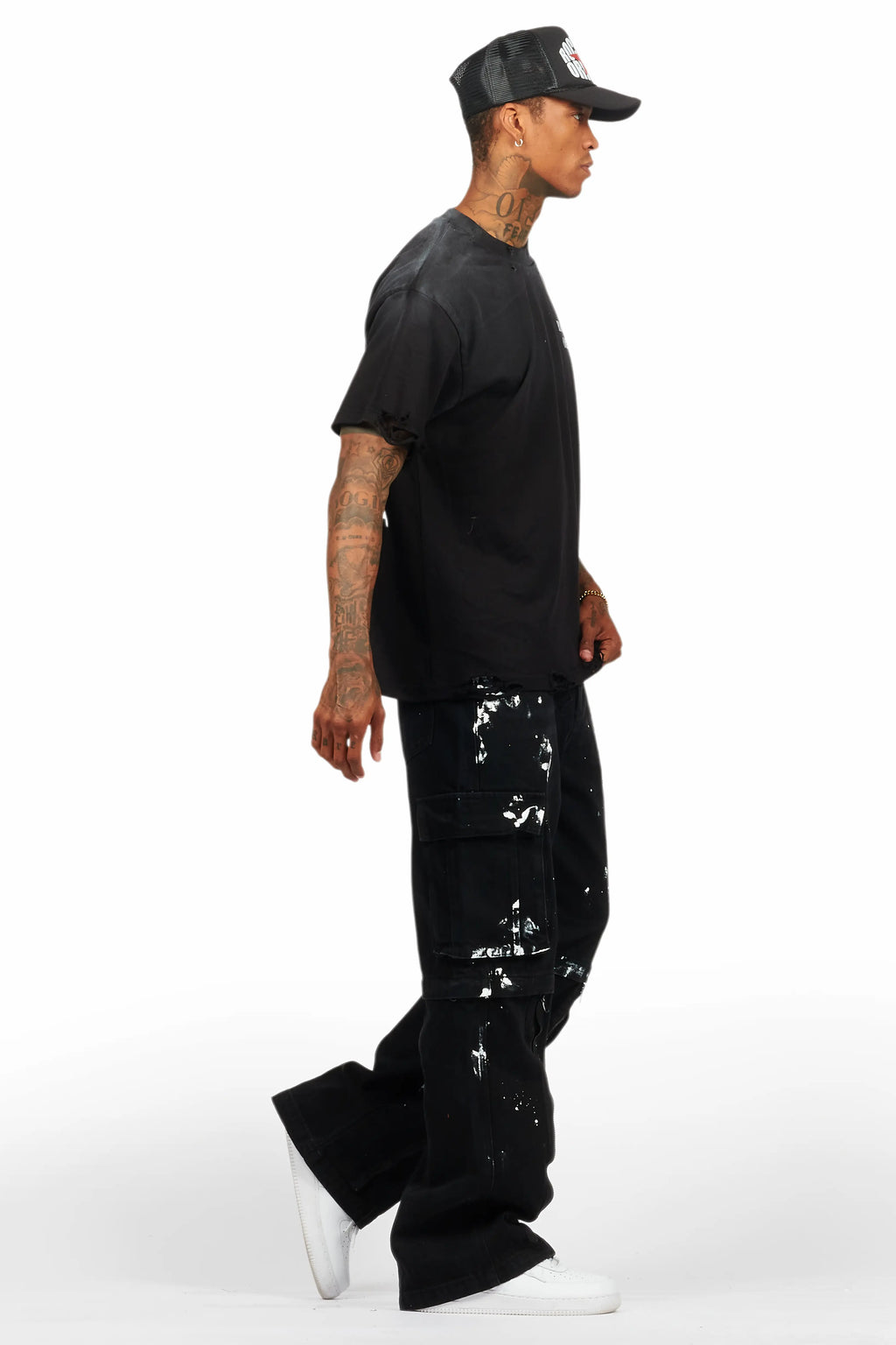 Rudo Black Painter Baggy Cargo Jean