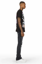 Thorton Black Stacked Flare Jean