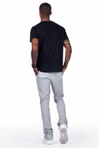 Acotas Grey Patchwork Stacked Flare Pants