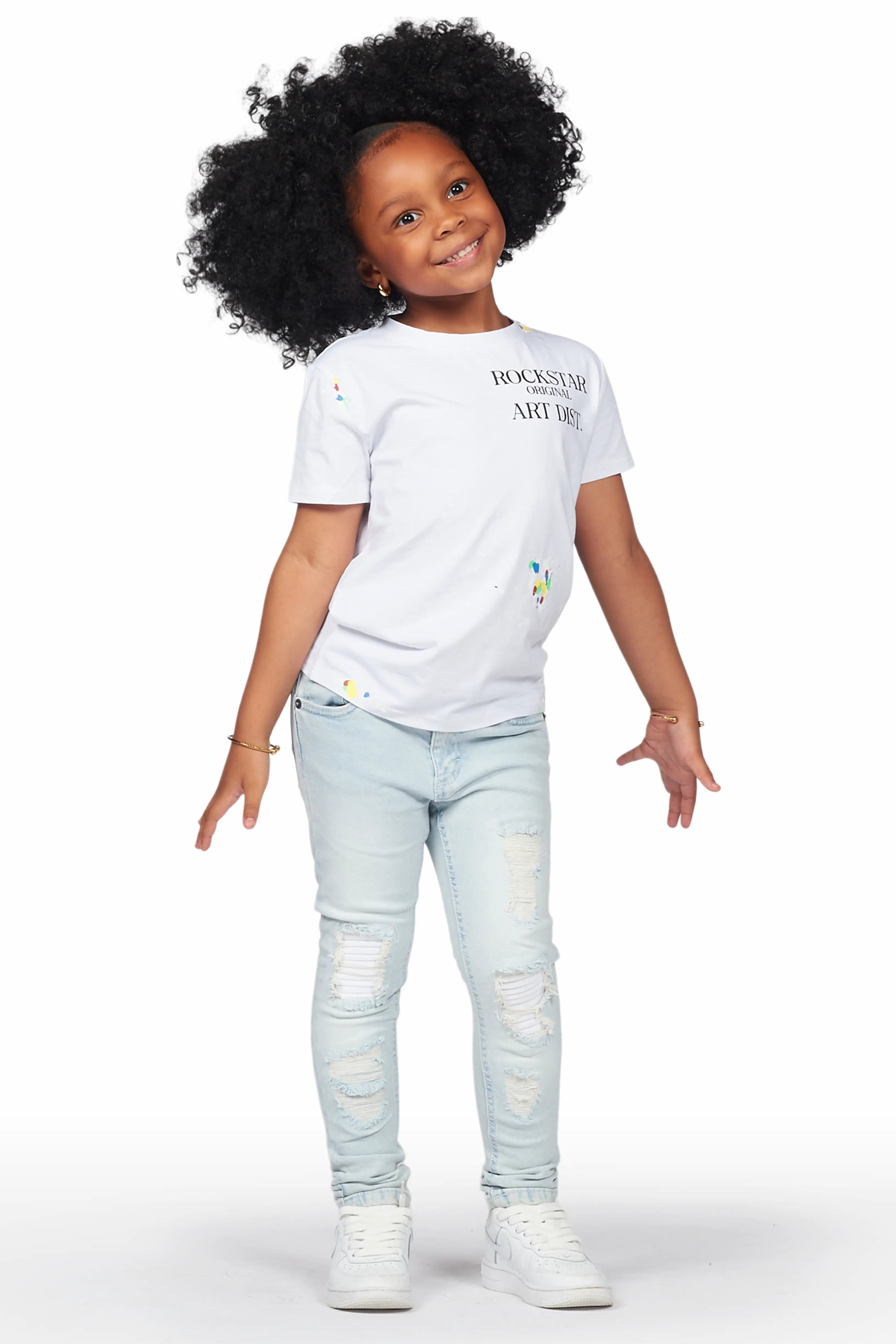 Girls Hadia Blue Ripped Skinny Jean