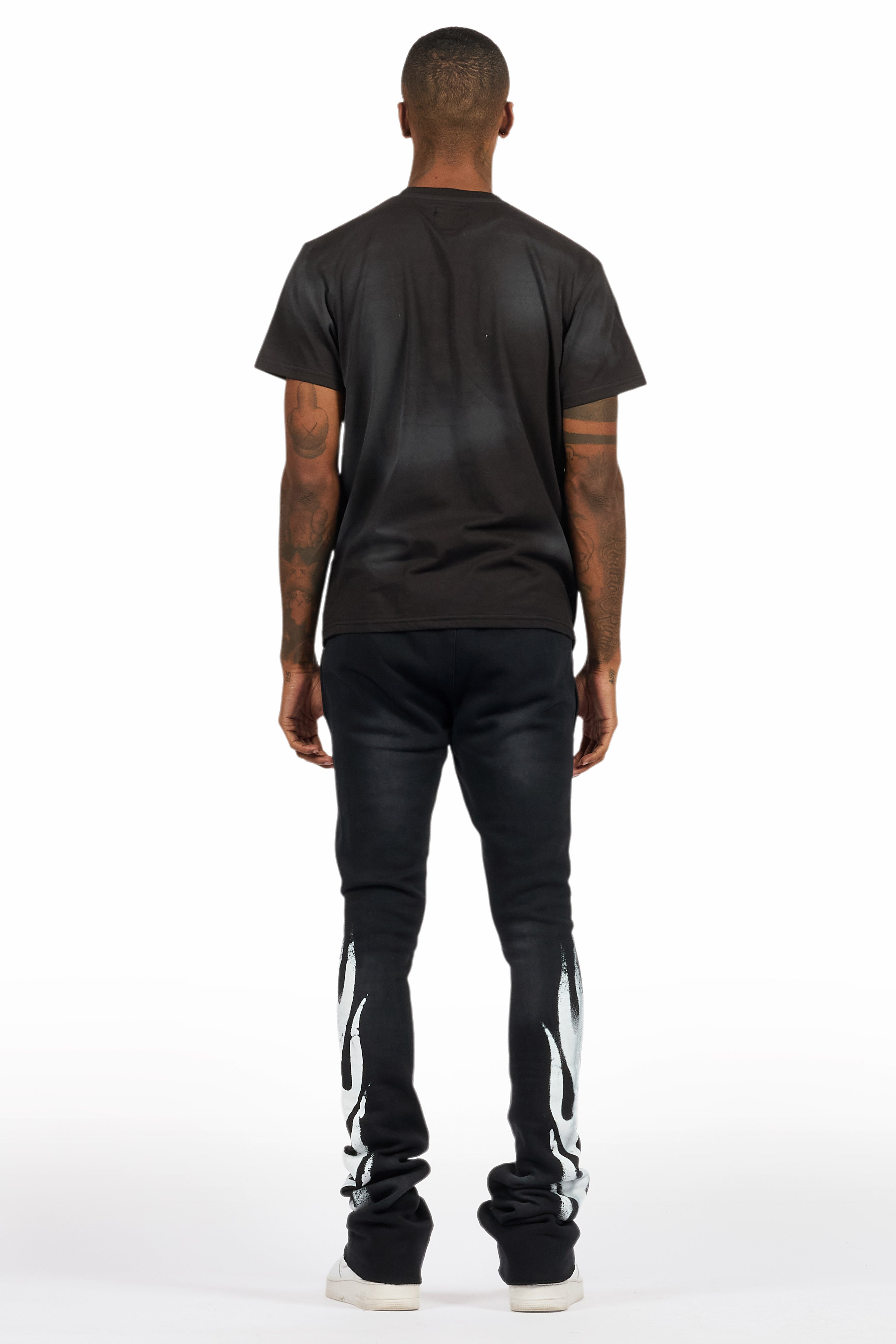 Banyan Black T-Shirt/Stacked Flare Track Set