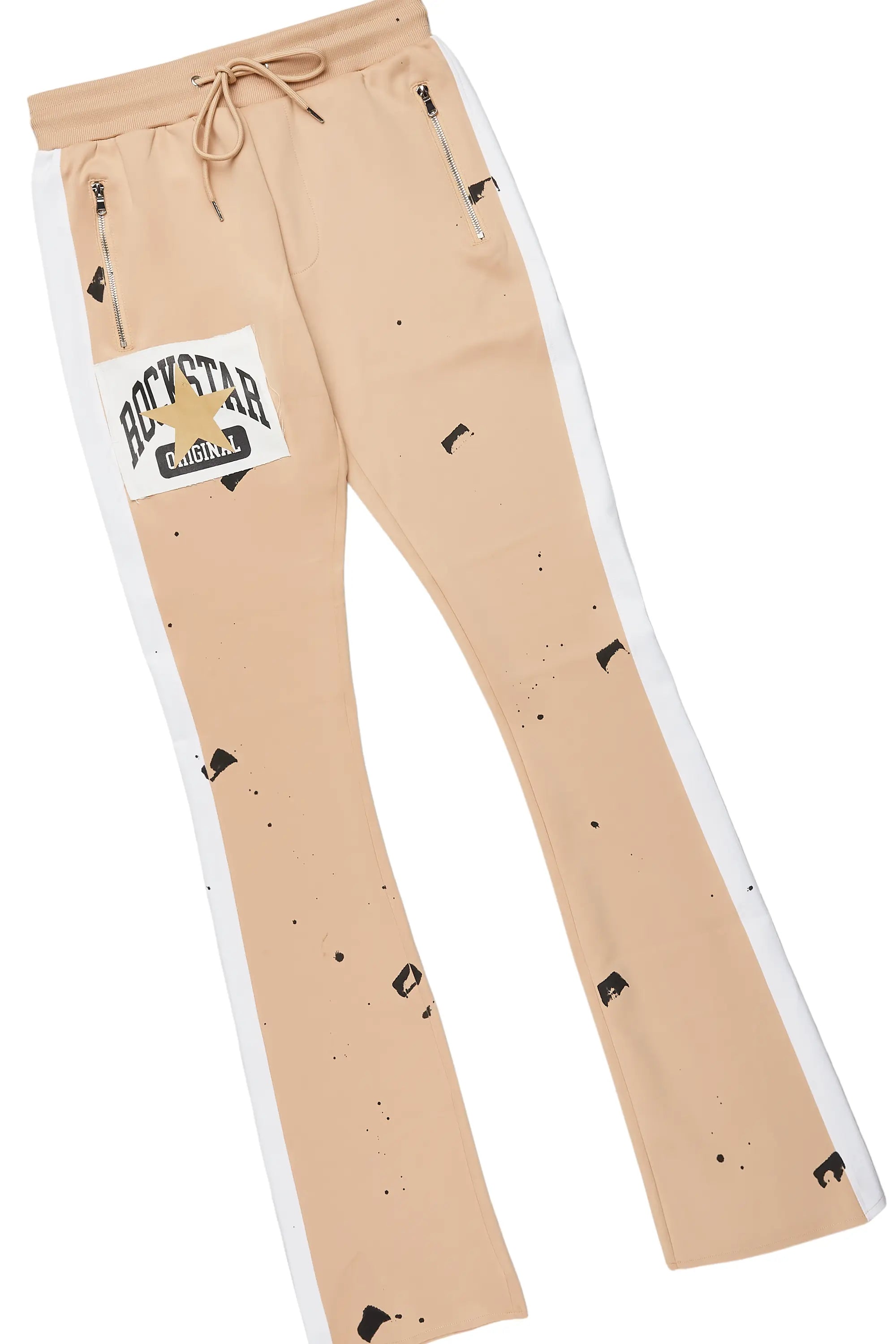 Dash White/Beige T-Shirt/Stacked Flare Track Set