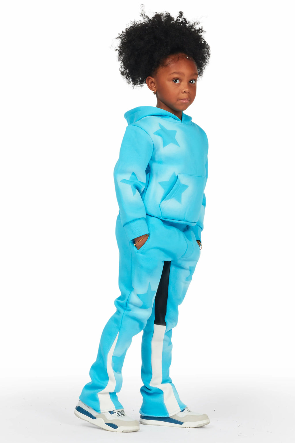 Girls Sophie Blue Stacked Pant Set