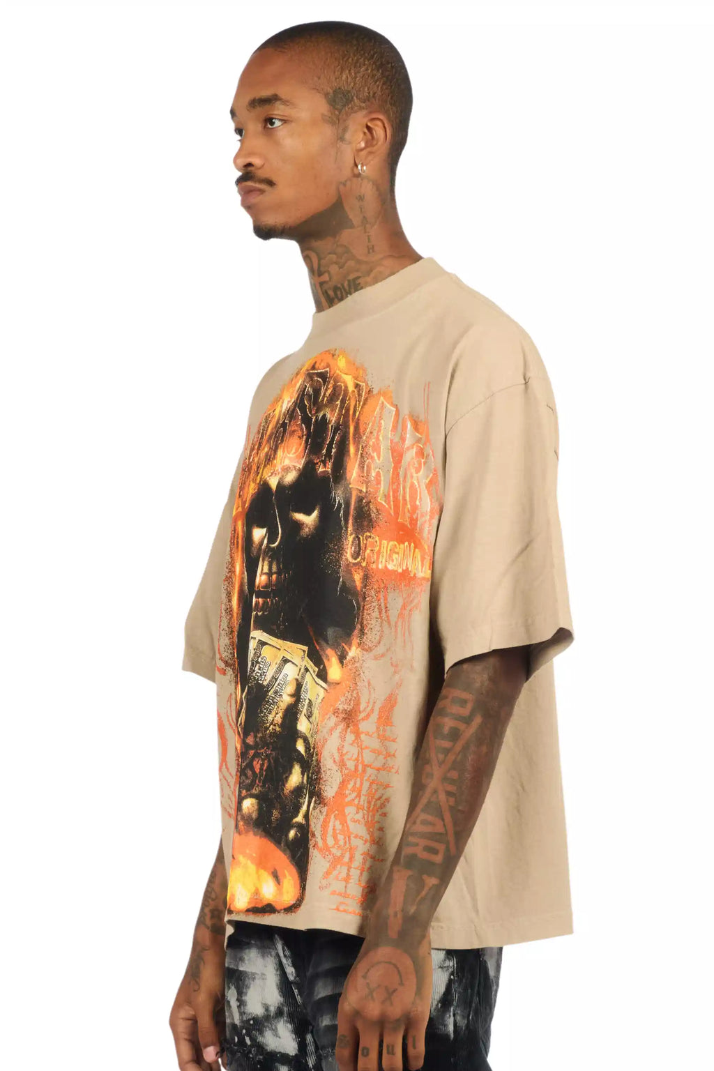 Rome Beige/Multi Oversized Graphic T-Shirt