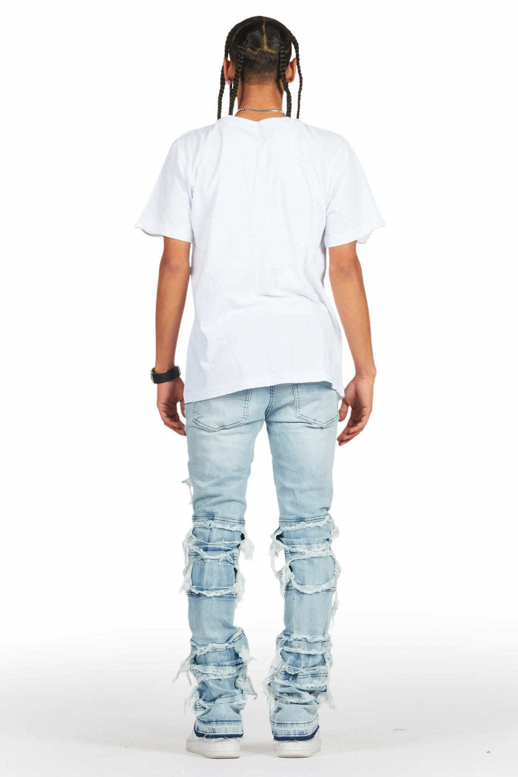 Vasco Light Blue Stacked Flare Jean